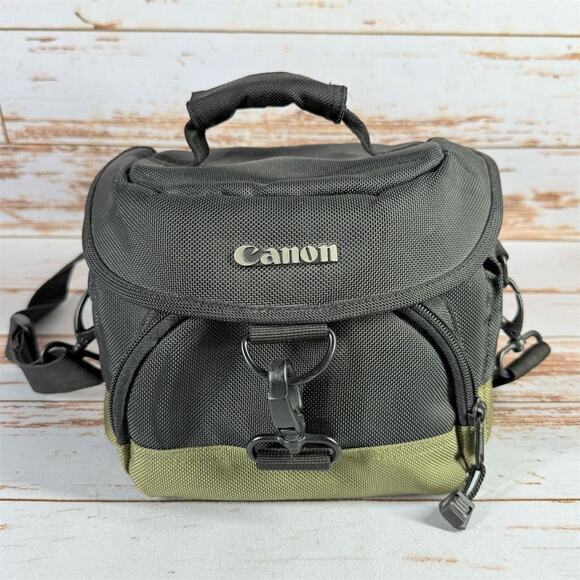 Canon 100EG Custom Gadget Bag Black/Olive DSLR Camera Bag w/ Strap - Picture 1 of 6